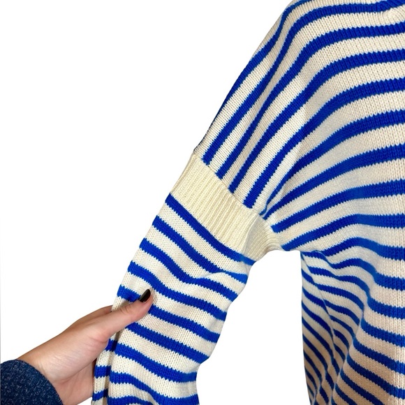 Alex Mill Mariner Roll Neck Sweater in Ultramarine and Ivory - Picture 8 of 15